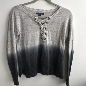 American Eagle Ombré Sweater Gray